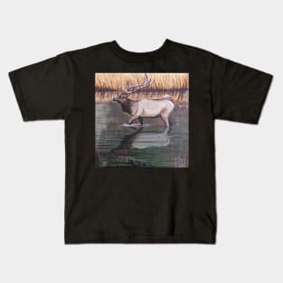 Bull Elk Reflections Kids T-Shirt